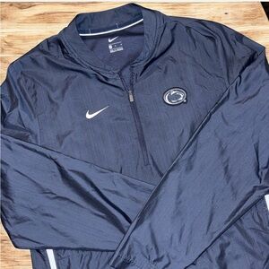 Penn State Nittany Lions Nike Windbreaker 1/4 Zip Warm Up Mens Medium Blue NCAA